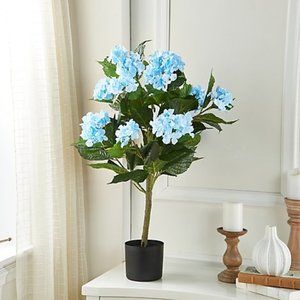 Faux Hydrangea Shrub in Pot